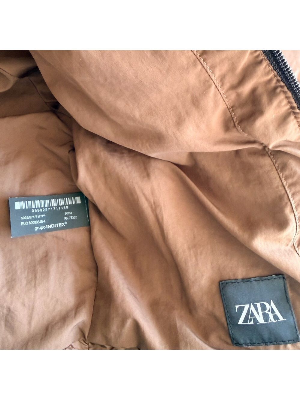 Zara Kids Chocolate Brown Water Repellant Puffer Jacket 1.5 Years - Picture 5 of 5